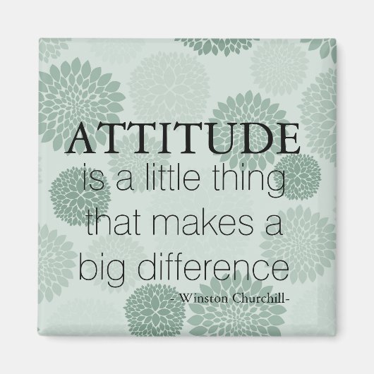 緑の花の姿勢 マグネット (正面)