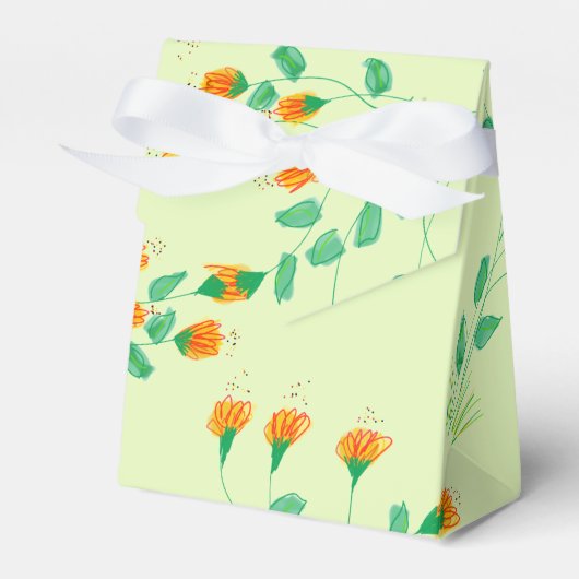 緑の花の封筒ボックス フェイバーボックス (正面サイド)