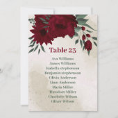 緑の花の緑のシーティングチャートカード 招待状 (正面)