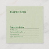 緑の花の背景プロフェッショナル スクエア名刺 (正面)