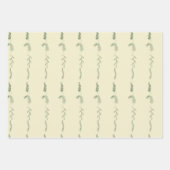 緑の花の落書き ラッピングペーパーシート (正面3)