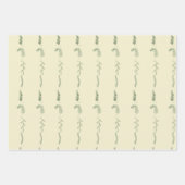 緑の花の落書き ラッピングペーパーシート (正面2)