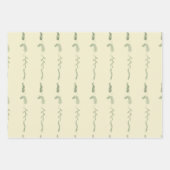 緑の花の落書き ラッピングペーパーシート (正面)