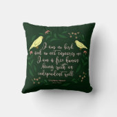 緑の花の鳥の引用文ジェーンEyreシャーロットBronte クッション (裏面)