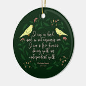 緑の花の鳥の引用文ジェーンEyreシャーロットBronte セラミックオーナメント (左)