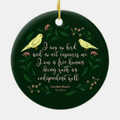 緑の花の鳥の引用文ジェーンEyreシャーロットBronte セラミックオーナメント (裏面)