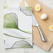 緑の花びら キッチンタオル (四つ折り)