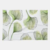 緑の花びら キッチンタオル (横)