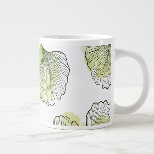 緑の花びら ジャンボコーヒーマグカップ (右)