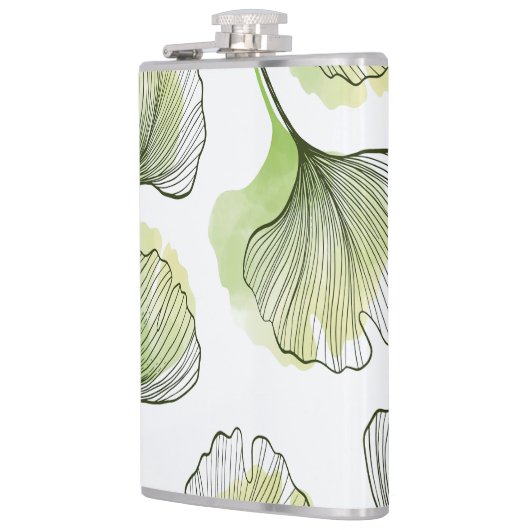 緑の花びら フラスク (左)