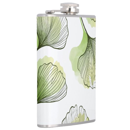 緑の花びら フラスク (右)