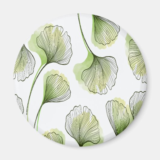 緑の花びら マグネット (正面)