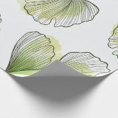 緑の花びら ラッピングペーパー (角)