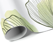 緑の花びら ラッピングペーパー (ロールコーナー)