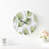緑の花びら ラージ壁時計 (ホーム)