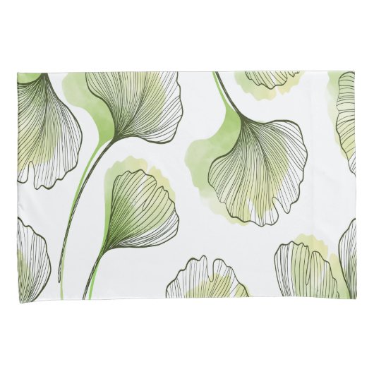 緑の花びら 枕カバー (正面右)