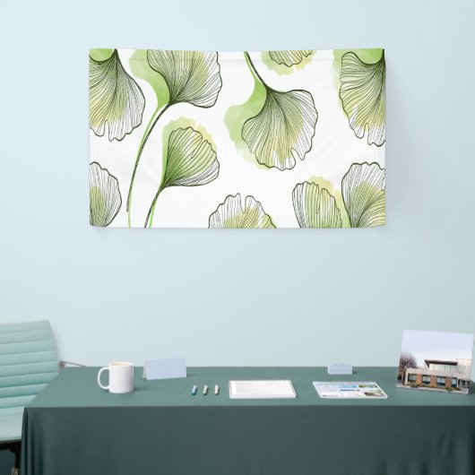 緑の花びら 横断幕 (トレードショー)