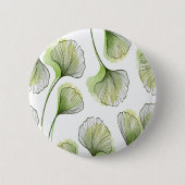 緑の花びら 缶バッジ (正面)
