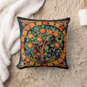 緑の花を持つオ葉レンジの木 クッション (ブランケット)