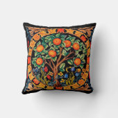 緑の花を持つオ葉レンジの木 クッション (裏面)