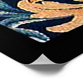 緑の花を持つオ葉レンジの木 ポスター (角)