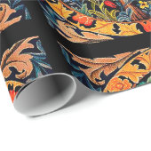 緑の花を持つオ葉レンジの木 ラッピングペーパー (ロールコーナー)