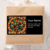 緑の花を持つオ葉レンジの木 ラベル (インサイチュ)