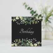 緑の花エレガントの誕生日パーティーの招待 招待状 (スタンド正面)