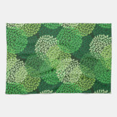 緑の花パターン キッチンタオル (横)