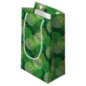 緑の花パターン スモールペーパーバッグ (正面アングル)