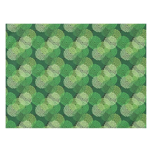 緑の花パターン テーブルクロス (正面(横))