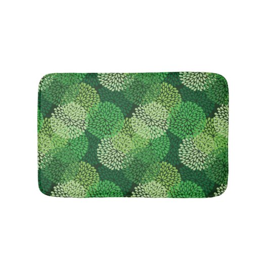 緑の花パターン バスマット (正面)
