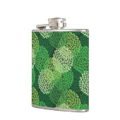 緑の花パターン フラスク (左)