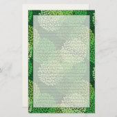緑の花パターン 便箋 (正面/裏面)