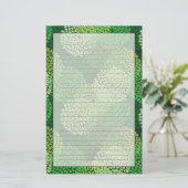 緑の花パターン 便箋 (スタンド正面)