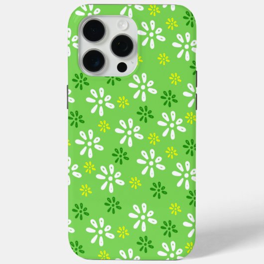 緑の花パターンiPhone 15 Pro Maxケース Case-Mate iPhoneケース (裏面)