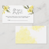 緑の花ベビーシャワーおむつラッフル エンクロージャーカード (正面/裏面)