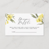 緑の花ベビーシャワーおむつラッフル エンクロージャーカード (正面)