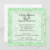 緑の花ベビーシャワー招待状 招待状 (正面/裏面)
