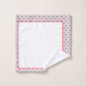 緑の花ホワイトシンプルNo Zoom var 1 バスタオルセット (ウォッシュタオル)