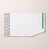 緑の花ホワイトシンプルNo Zoom var 1 バスタオルセット (ハンドタオル)