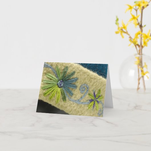 緑の花及びつる植物 カード (黄色い花)