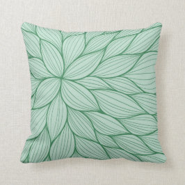 緑の花弁の水彩画の枕 クッション