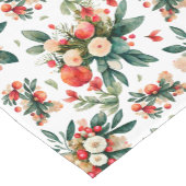 緑の花束の模様のクリスマスフラワー ショートテーブルランナー (コーナー)