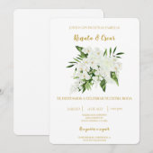 緑の花束フローラスペインの結婚式招待状 招待状 (正面/裏面)