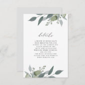 緑の花束詳細カード 出欠カード (正面/裏面)