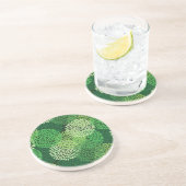 緑の花柄 コースター (側面)