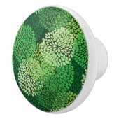 緑の花柄 セラミックノブ (右)