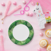 緑の花柄 ペーパープレート (パーティー)