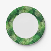 緑の花柄 ペーパープレート (正面)